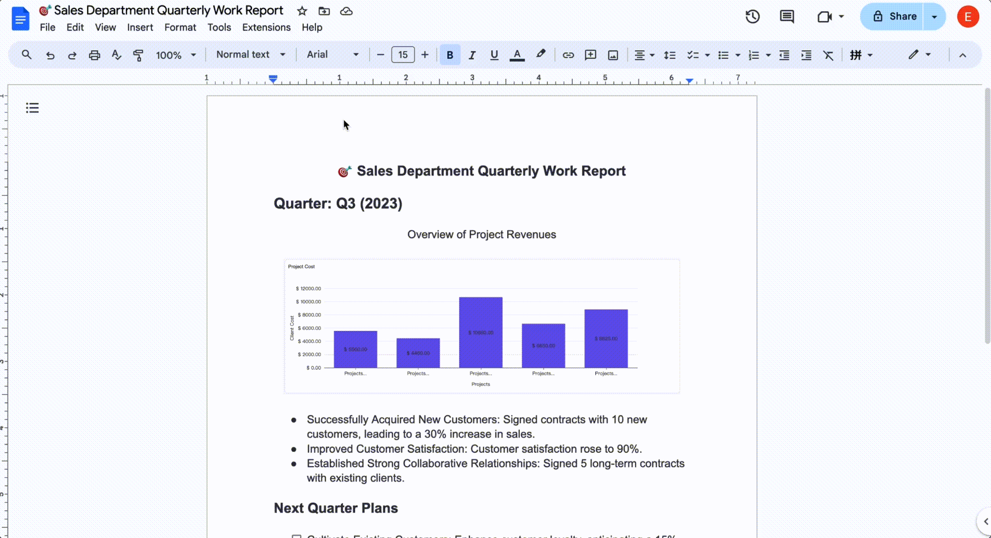 The gif of showing how to copy the Google Docs link